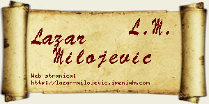 Lazar Milojević vizit kartica